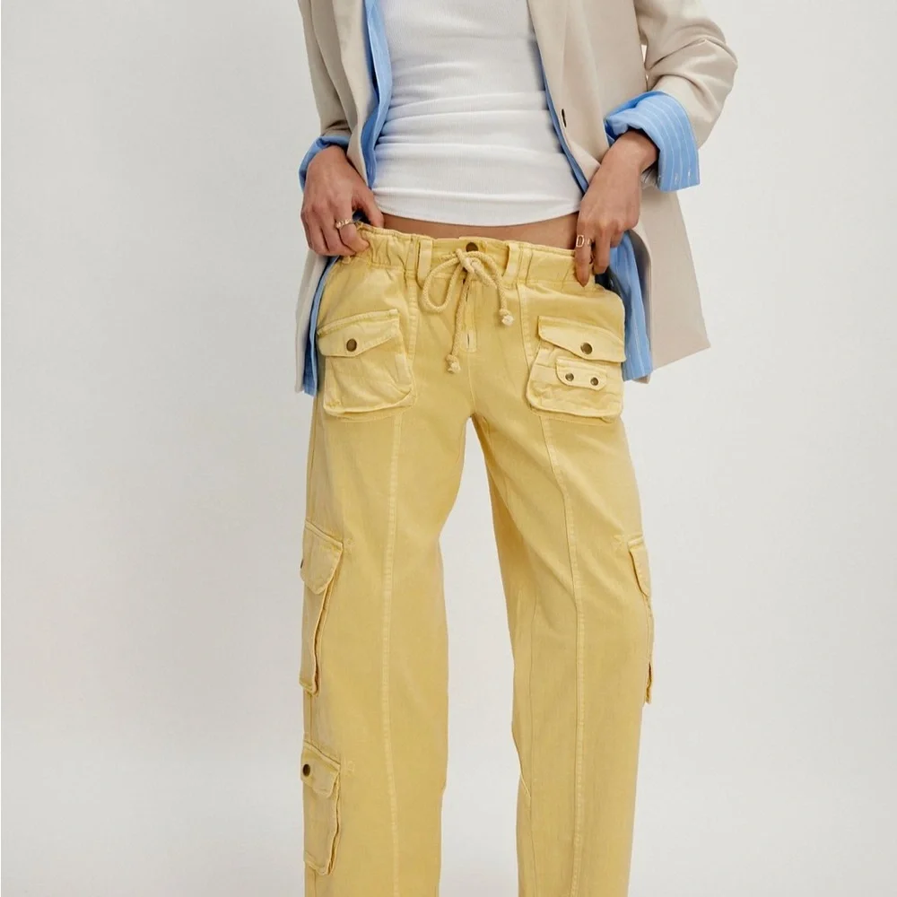 Free People Tahiti Cargo Trousers in Dried Herb (olive green) - Picture 10 of 12